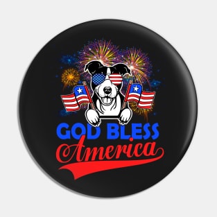 God Bless America 4th Of July Firework Dog Unisex Pin