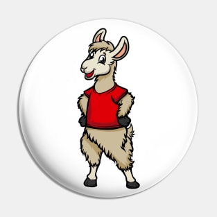Cute Anthropomorphic Human-like Cartoon Character Llama in Clothes Pin