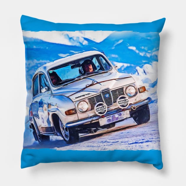 Rallye & Racing - Saab Pillow by DeVerviers