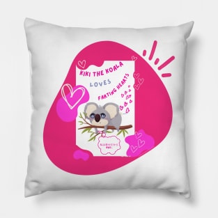 Koalas Love Farting Hearts Abstract By Abby Anime (c) Pillow