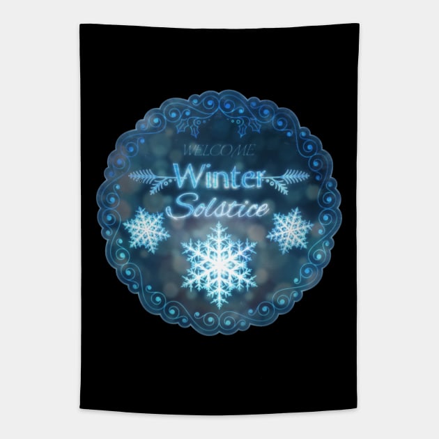 Welcome Winter Solstice Wreath Design Tapestry by mythikcreationz