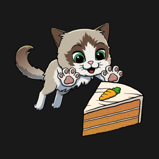 Ragdoll Cat excited to eat Carrot Cake T-Shirt