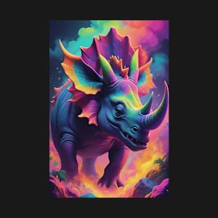 Triceratops Dinosaur Multi-Coloured T-Shirt