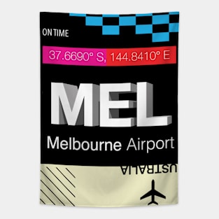 MEL Melbourne 3D airport tag Tapestry