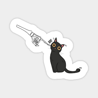 Black cat Lover Skeleton Hand Boo Funny cat Halloween 2022 Magnet