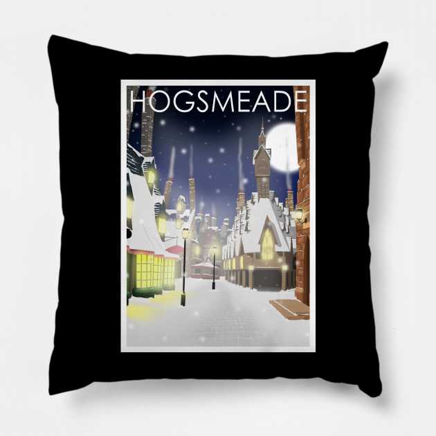 Hogsmeade at Night Pillow by Omega Art