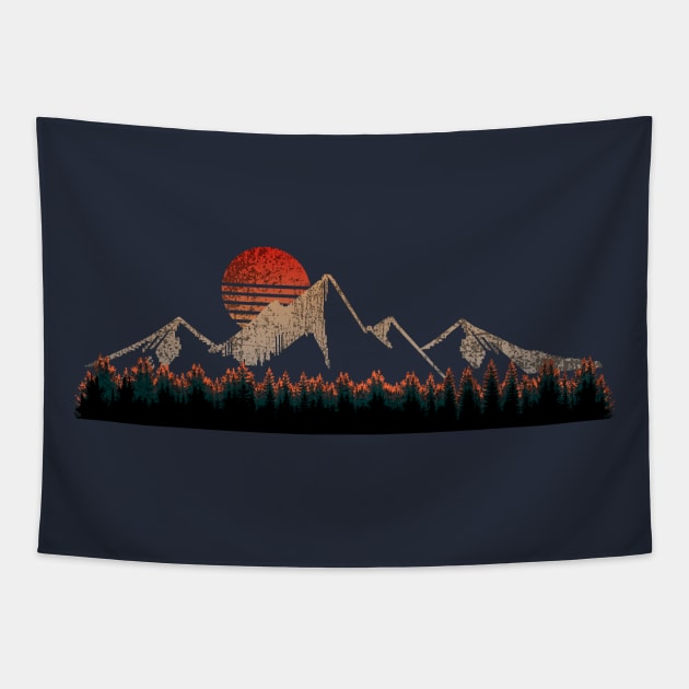 Pixel Mountain Tapestry by pilipsjanuariusDesign