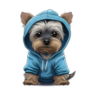 Yorkshire Terrier Wearing a Hoodie T-Shirt