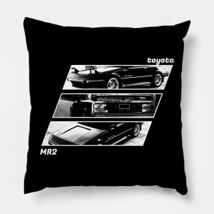 TOYOTA MR2 MK1 Black 'N White Archive 2 (Black Version) Pillow