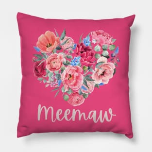 Floral Heart MEEMAW Pillow