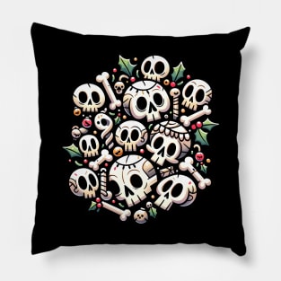 Deck the halls with skulls and bodies Pillow