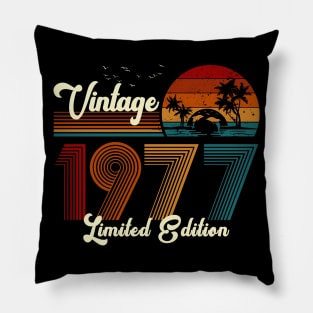 Vintage 1977 Shirt Limited Edition 43rd Birthday Gift Pillow