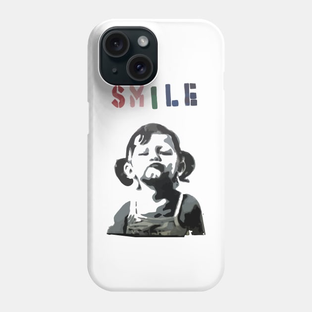 BANKSY SMILE Girl Phone Case by inkstyl