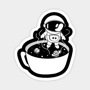 Cute Astronaut In Space Coffee Cup Illustration Magnet