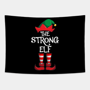 Strong Elf Matching Family Christmas Fitness Tapestry