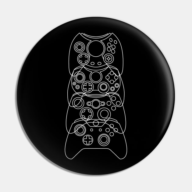 Xbox Controller Evolution (White Lines) Pin by ZeroSagitary