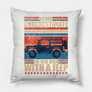 Never Underestimate An Old Man With A Jeep Pillow