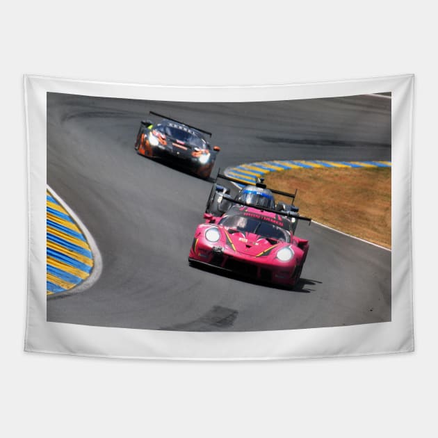 Porsche 911 RSR no85 24 Hours of Le Mans 2023 Tapestry by AndyEvansPhotos