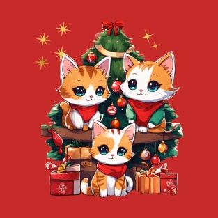 Cute Christmas Cat T-Shirt