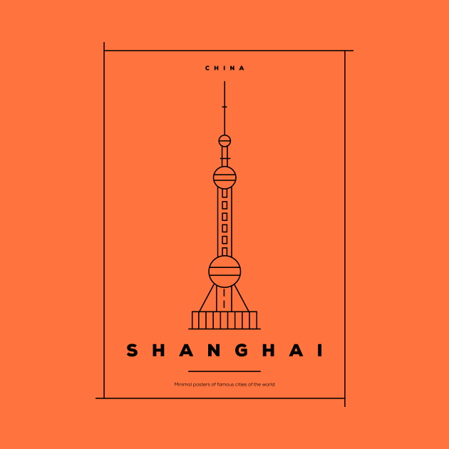 Shanghai Minimal Poster by kursatunsal