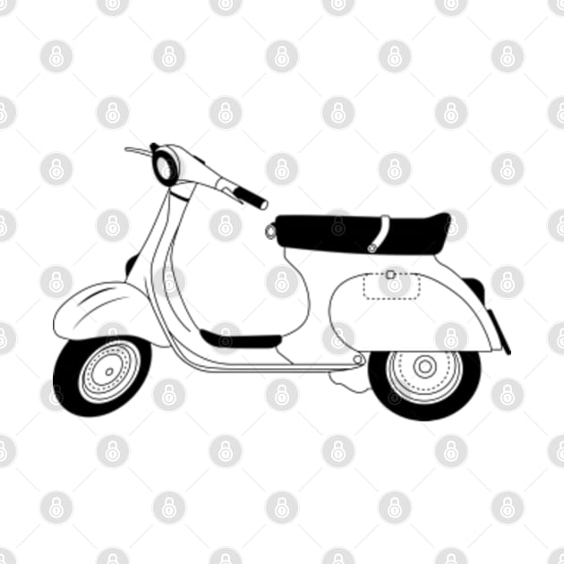 Vespa 125 Primavera Black Outline by kindacoolbutnotreally