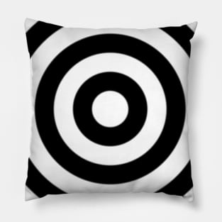 black and white centered circular pattern Pillow