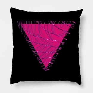 Lesbian pride pink triangle with glitter Pillow