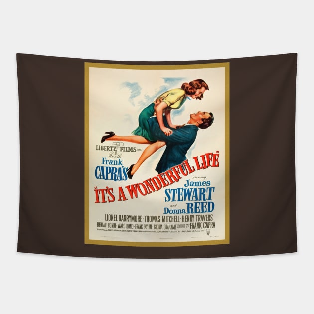 It's A Wonderful Life Movie Poster Tapestry by xposedbydesign