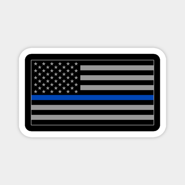 Basic Thin Blue Line American Flag Magnet by Runesilver