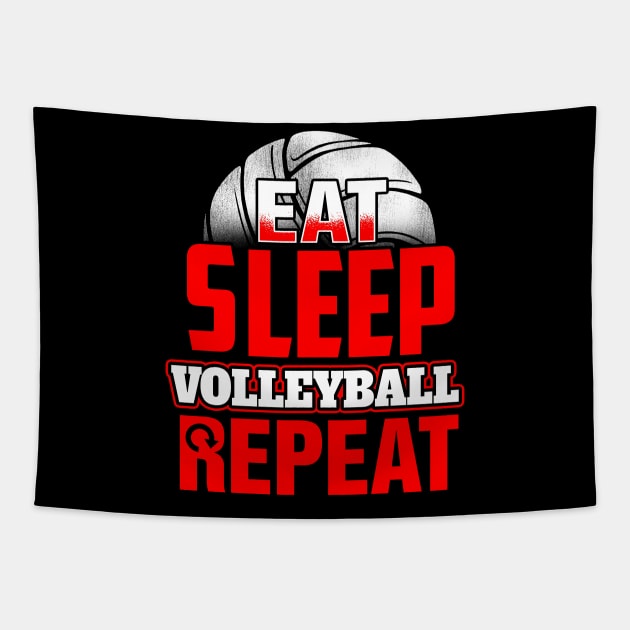 Eat sleep volleyball repeat Tapestry by captainmood