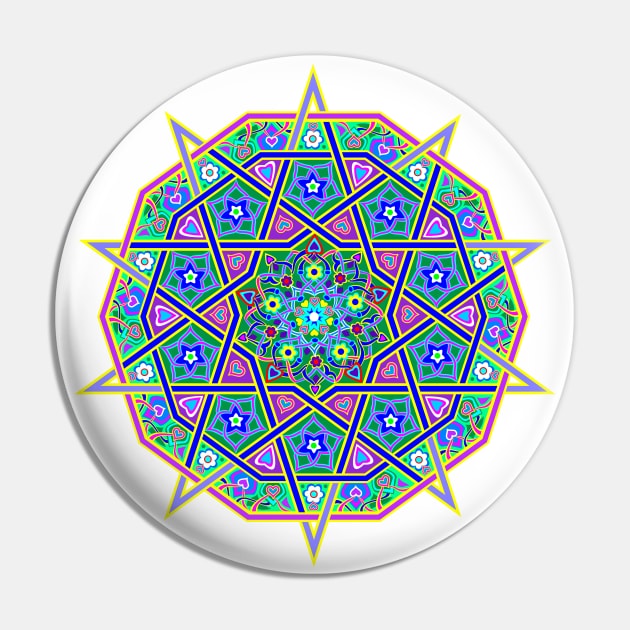 Fantasy oriental mandala pattern Pin by Artist Natalja Cernecka