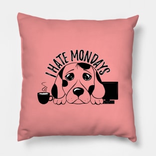 Monday morning - Exhausted dog - Monday coffee Pillow