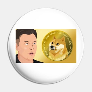 Doge and Elon cryptocurrency Pin