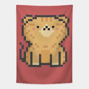 Pixel Quiet Scottish Fold Orange Tabby Cat 31 Tapestry