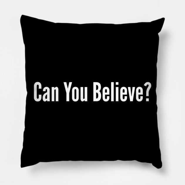 Can You Believe? Pillow by boldifieder