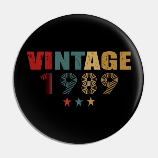 Vintage 1989 T-Shirt 30th Birthday Gift Tee Pin