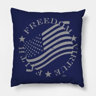 Freedom-Virtue-Faith (Dark) Pillow