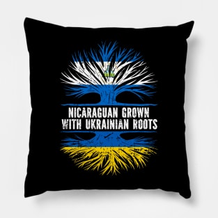 Nicaraguan Grown with Ukrainian Roots Flag Pillow