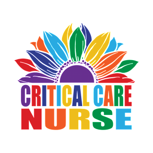 Critical Care Nurse Rainbow Sunflower LGBT Nursing Student T-Shirt