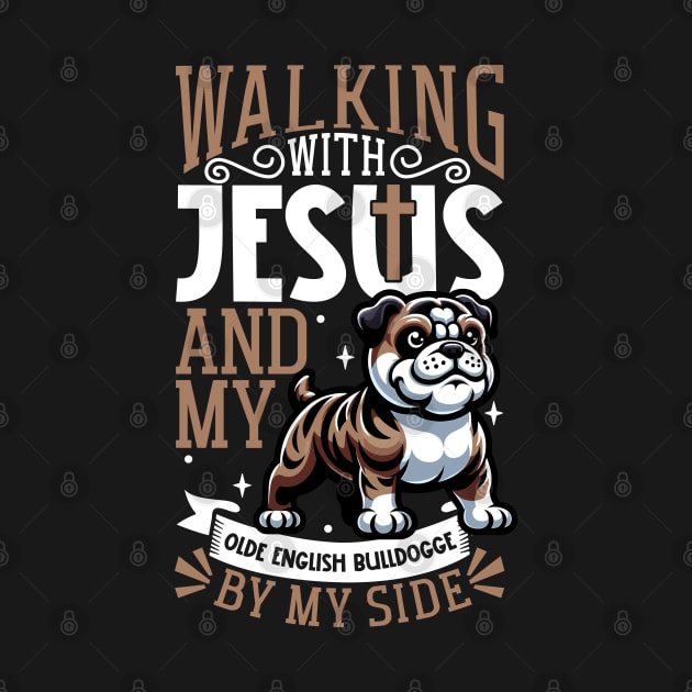 Jesus and dog - Olde English Bulldogge by Modern Medieval Design