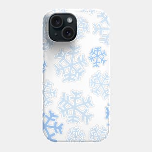 Blue snowflakes in winter - simple design Phone Case