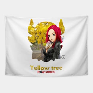 Yellow tree Aimon Head Tapestry