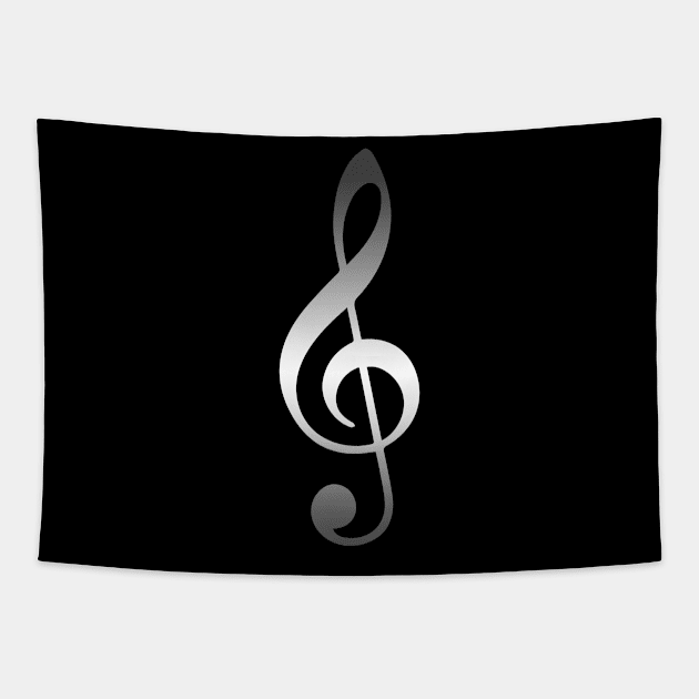 Black & White Treble Clef Tapestry by Kelly Louise Art