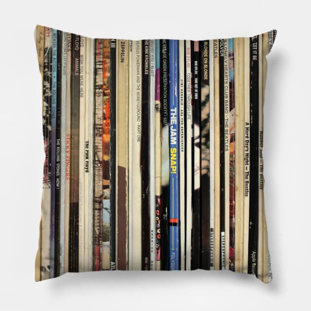 Classic Rock Records Pillow by iheartrecords