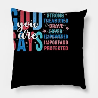 God Says I Am 4th of July, Memorial Day, Independence Day, USA Flag, Fourth of July Pillow