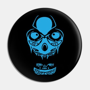 Alien Zombie Skull Blue Color Pin