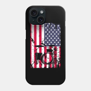 Drummer Drum Set Drums USA Flag American 4th Of July Phone Case