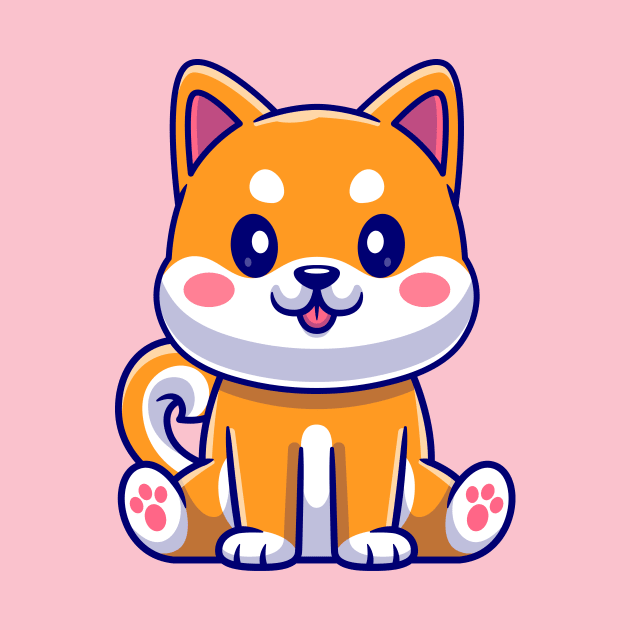 Cute Shiba Inu Sitting Cartoon by Catalyst Labs