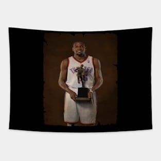 Kevin Durant in Thunderstruck Trophy Vintage Tapestry