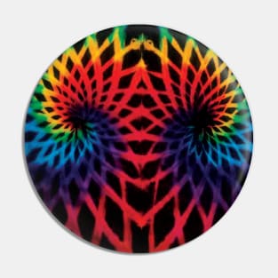 Reverse Double Spiral Neon Tie Dye Pin